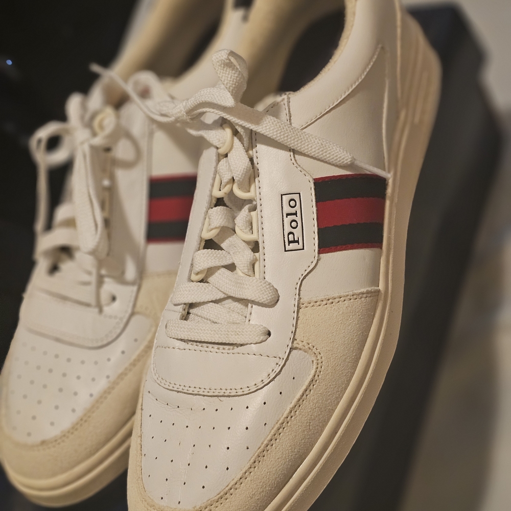 NWT Polo by Ralph Lauren Men's Cream and Black Sneakers